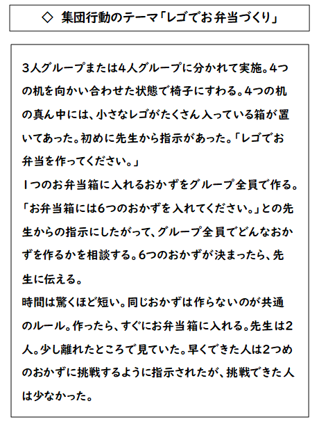 レゴでお弁当づくり内容